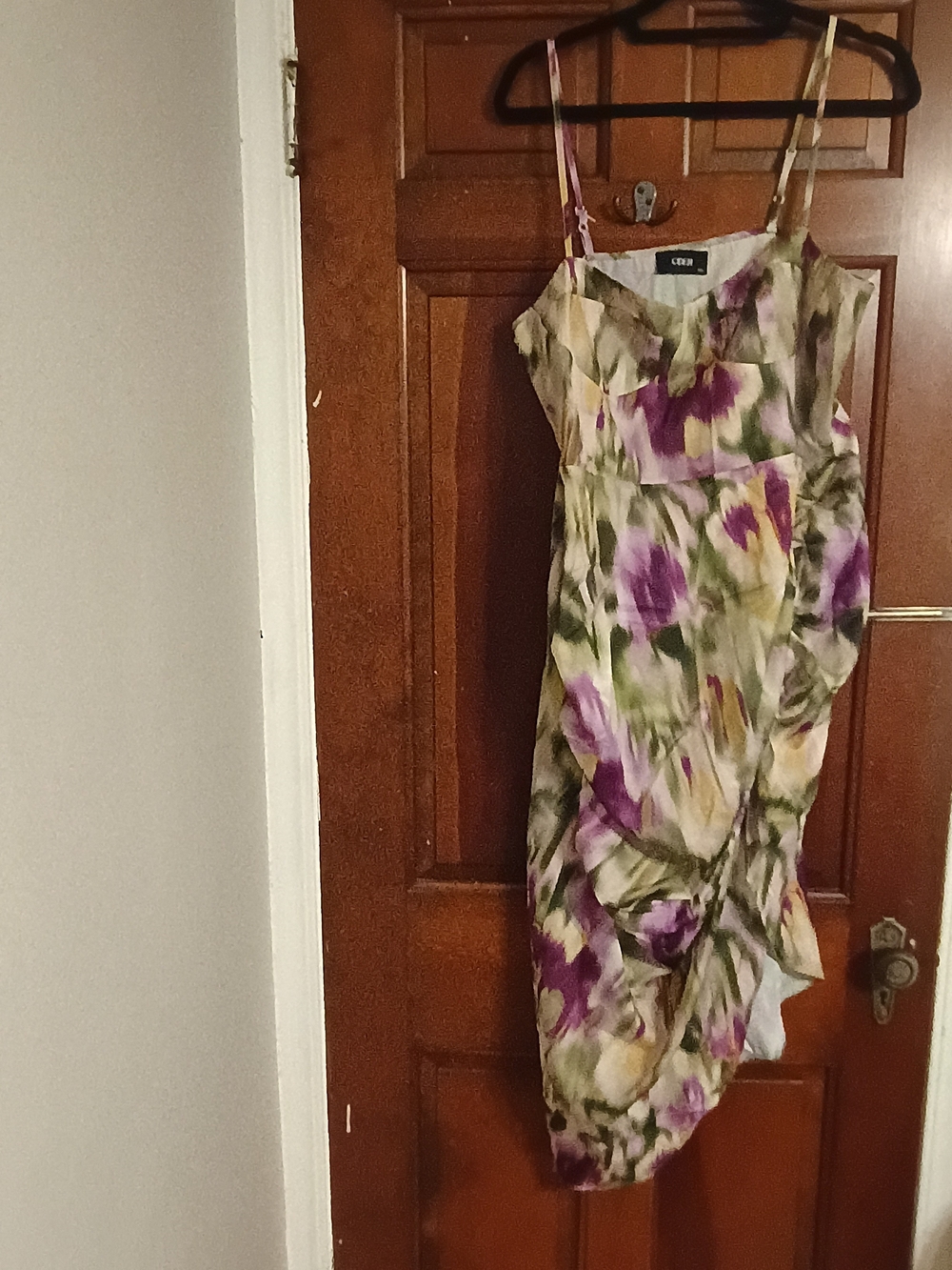 Cider Floral Midi Slip Dress in Purple, Green & Cream Size 1XL